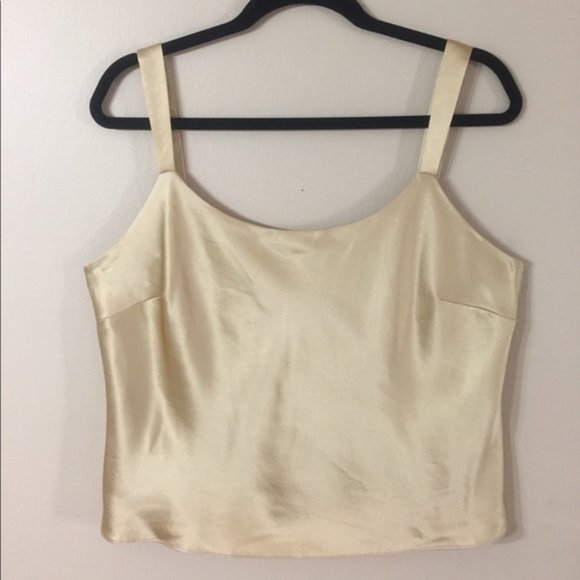 LAYFAYETTE 148 NEW YORK champagne crop Silk Top - Picture 1 of 4